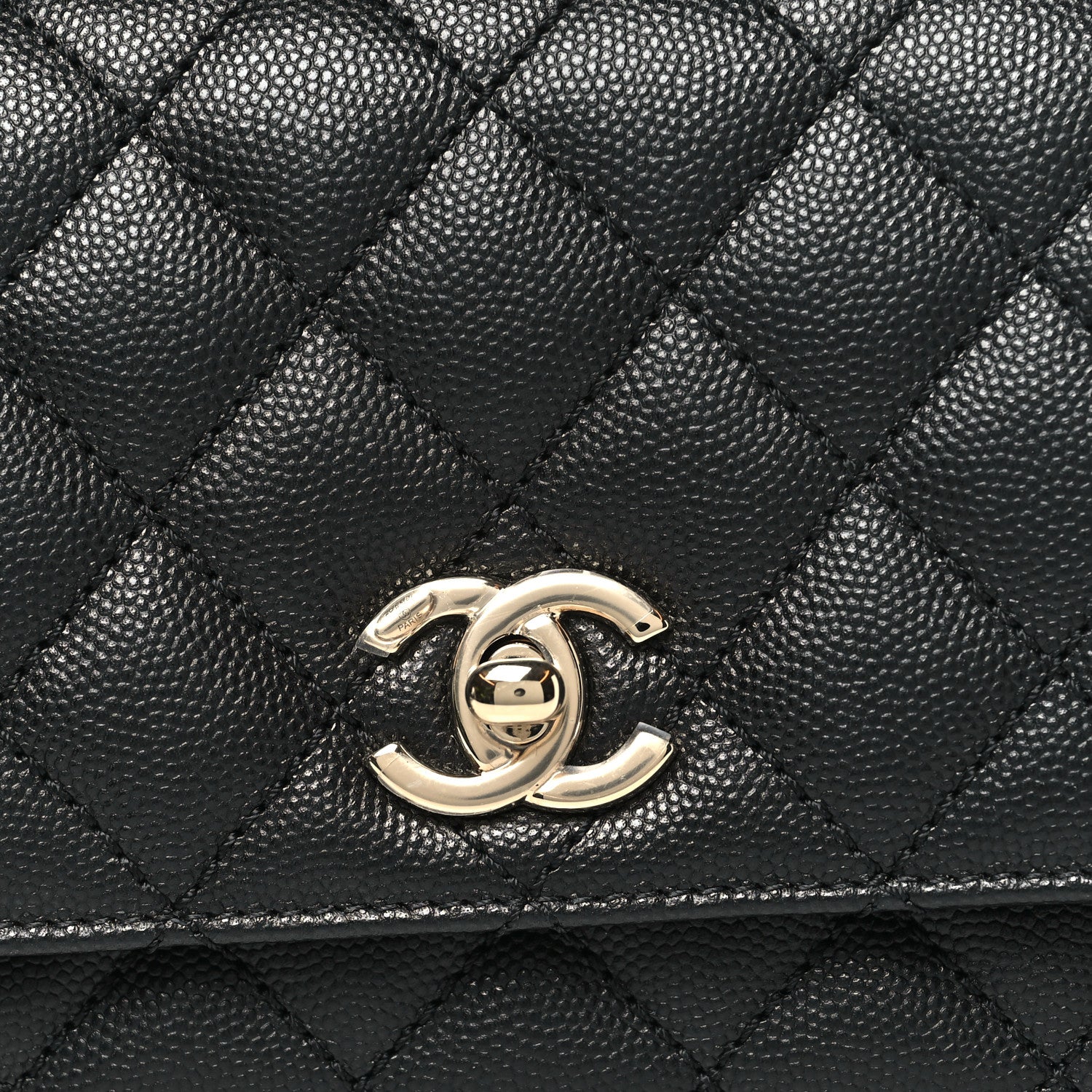 Caviar Quilted Extra Mini Coco Handle Flap Black