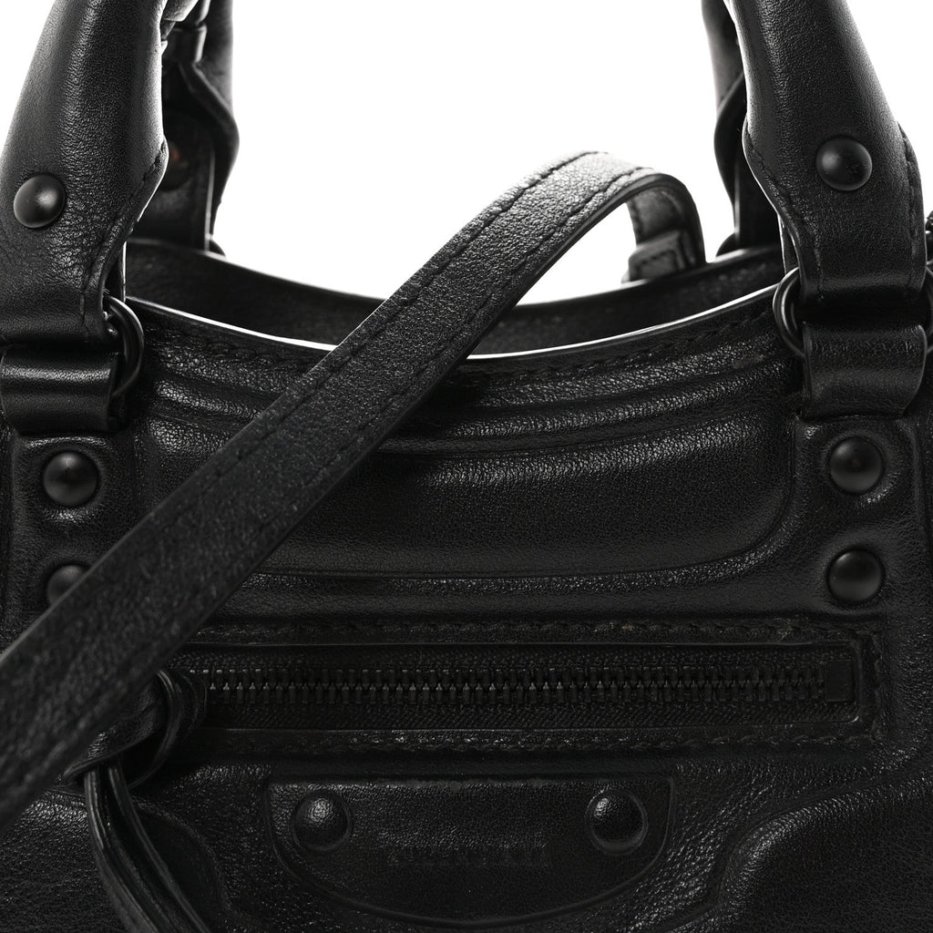 Cake Calfskin Tonal Hardware Mini Neo Classic City Black