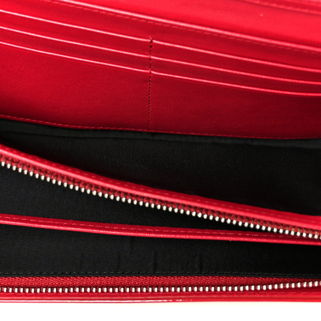 Patent Cannage Lady Dior Rendezvous Wallet On Chain Red