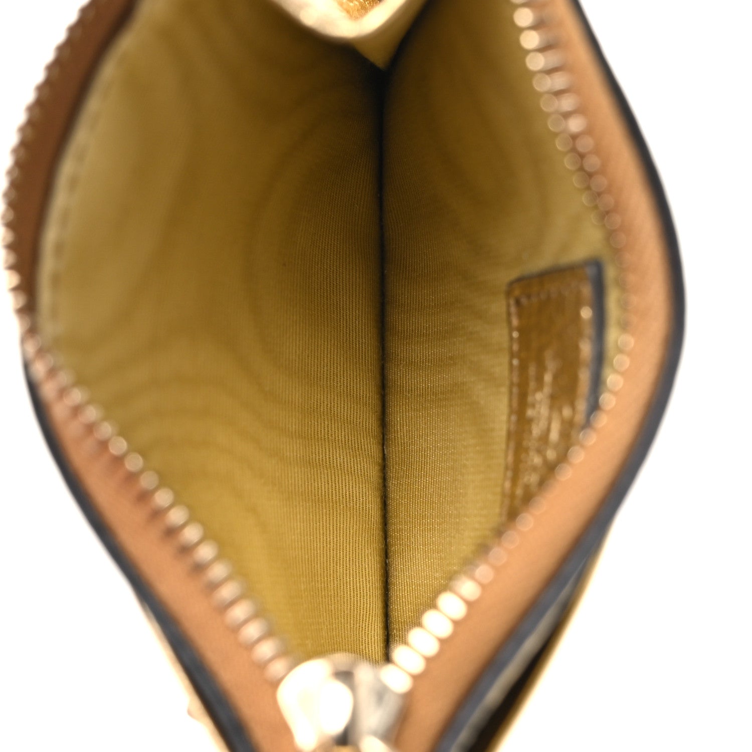 Metallic Pebbled Calfskin Rockstud  Holder With Zipper Gold