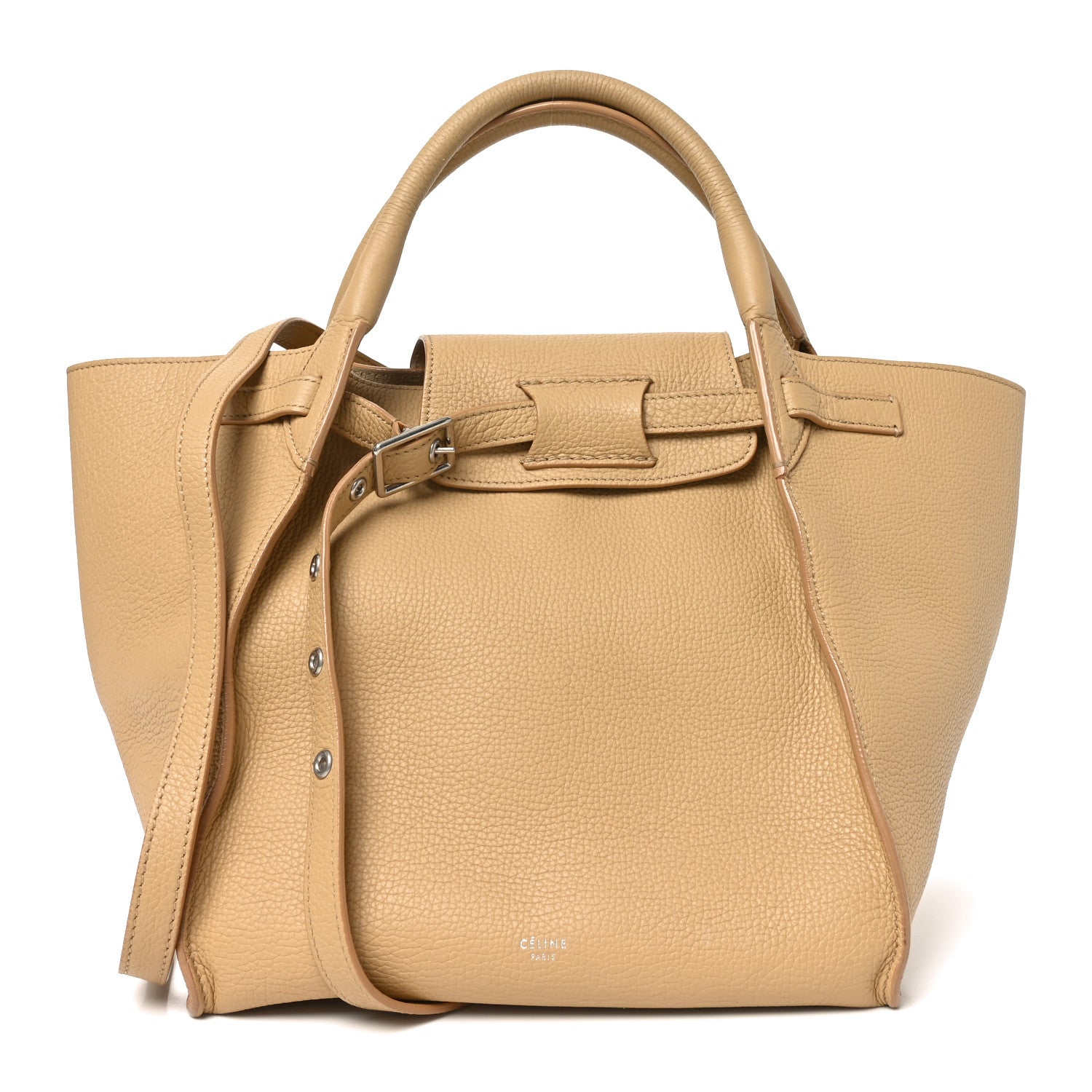 Supple Grained Calfskin Small Big Bag Sand