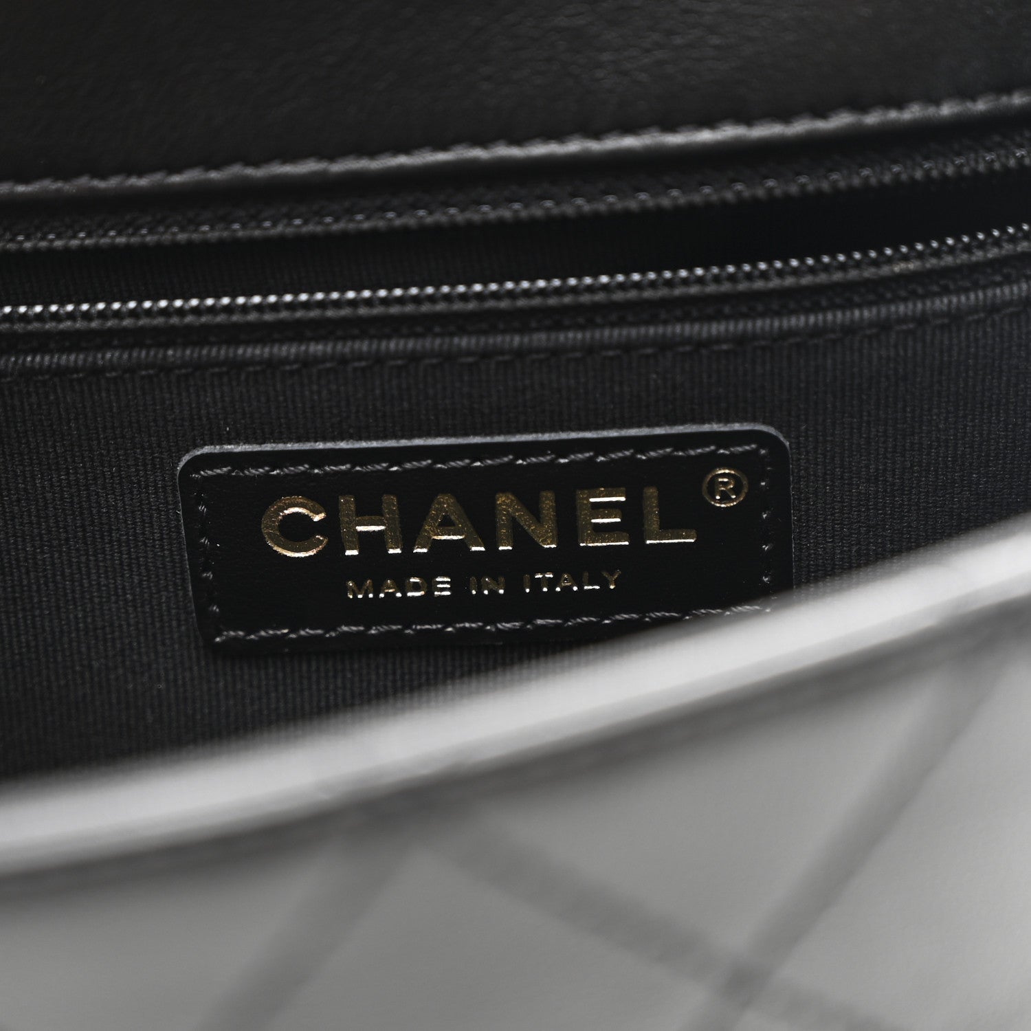 Calfskin Stitched Chain Flap Black