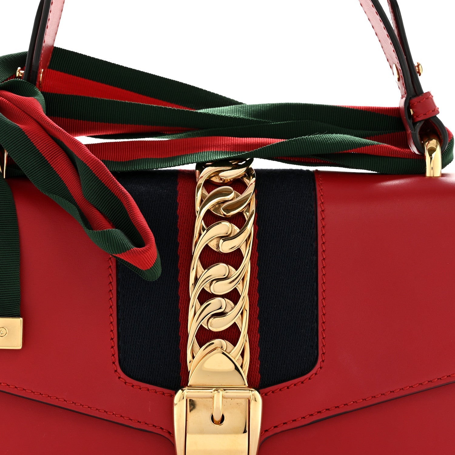 Calfskin Small Sylvie Shoulder Bag Hibiscus Red