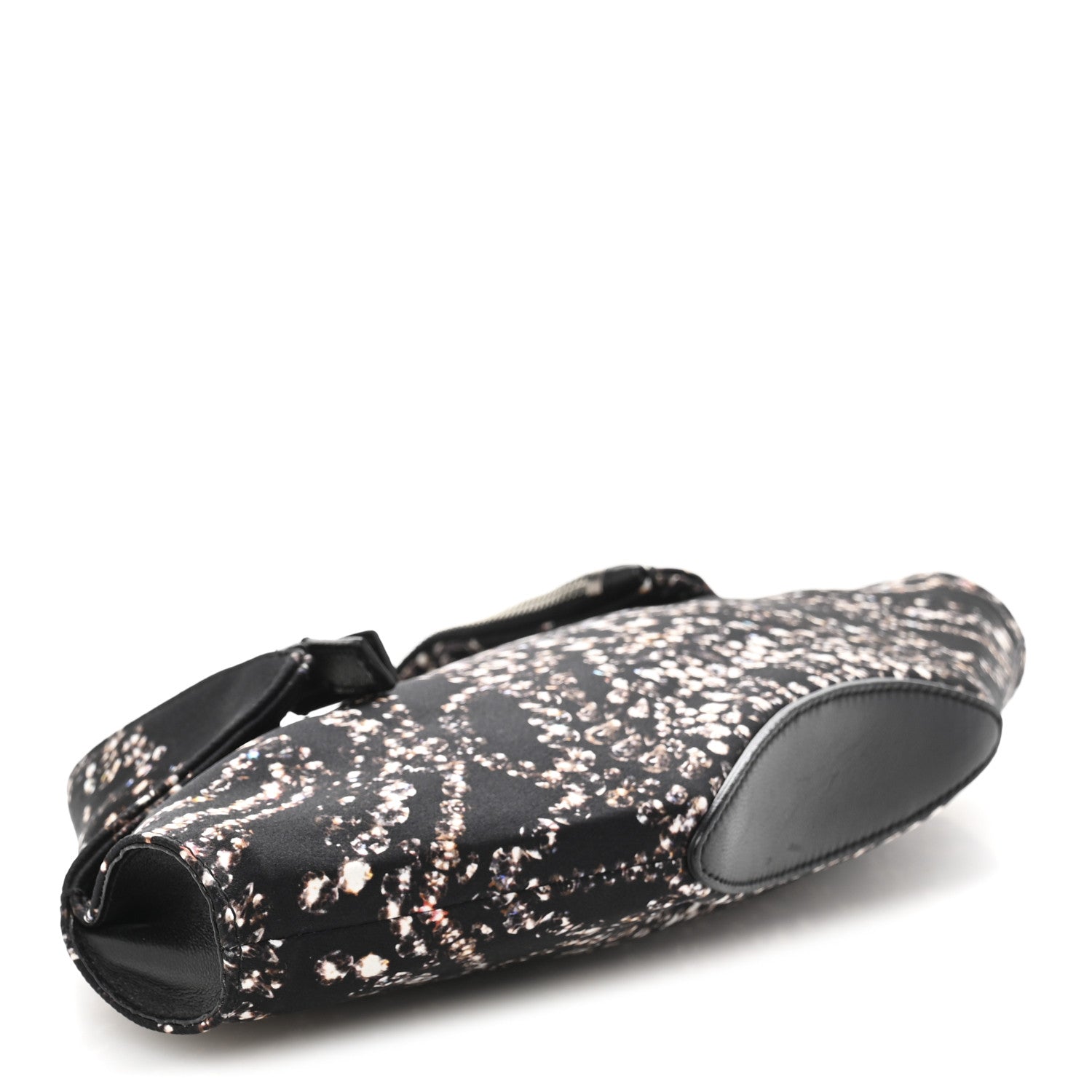 Silk Dandelion Print De Manta Clutch Black