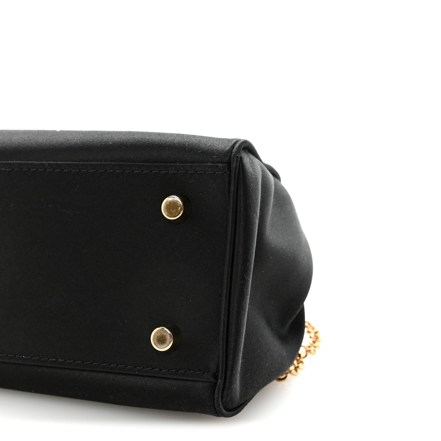 Satin Crystal Medusa 95 Plaque Bag Black