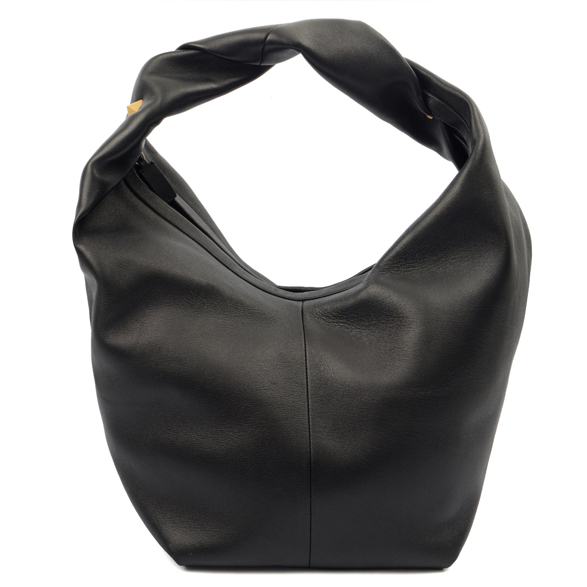 Valentino Tote Rockstud Hobo in Black, Calfskin