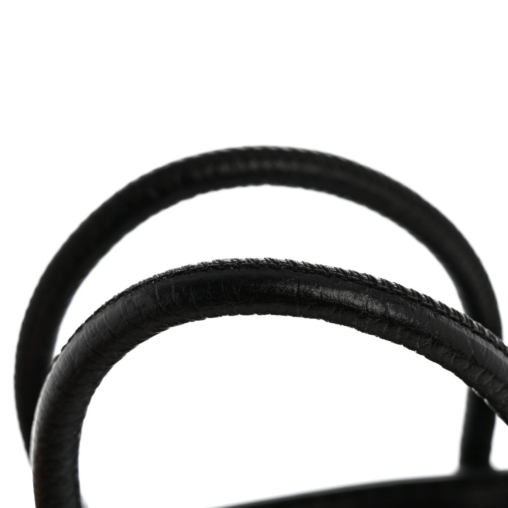 Squared Calfskin Logo Shopping Phone Holder Bag Black