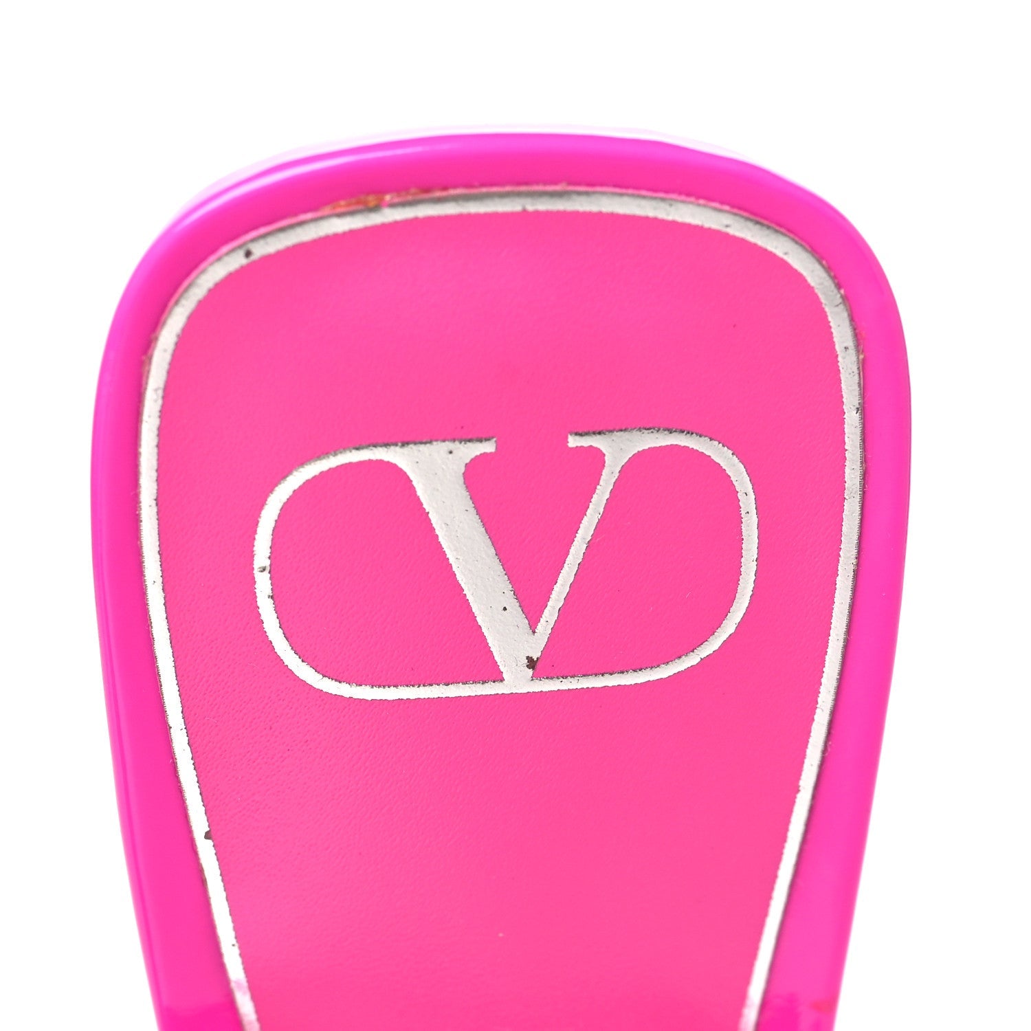 Patent PVC Chain 1967 100mm Sandals 40 Pink