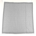 Silk Wool Monogram Infra Shawl Blue