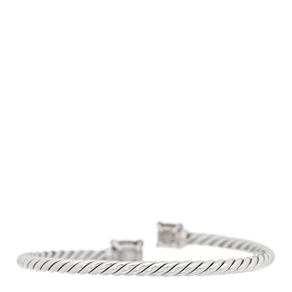 Sterling Silver 18K Yellow Gold Diamond 4mm Chatelaine Bypass Bracelet