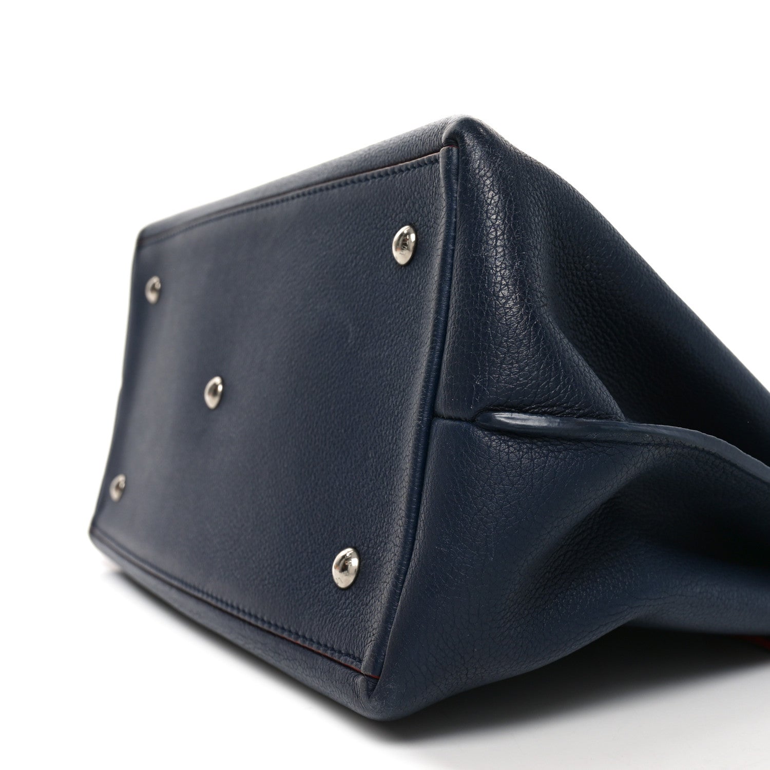 Calfskin Lockme Day Marine Rouge