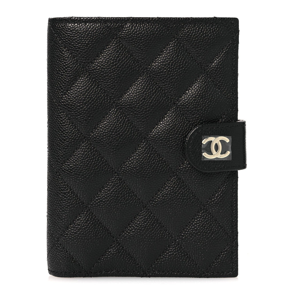 Caviar Quilted Passport Holder Black