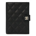 Caviar Quilted Passport Holder Black
