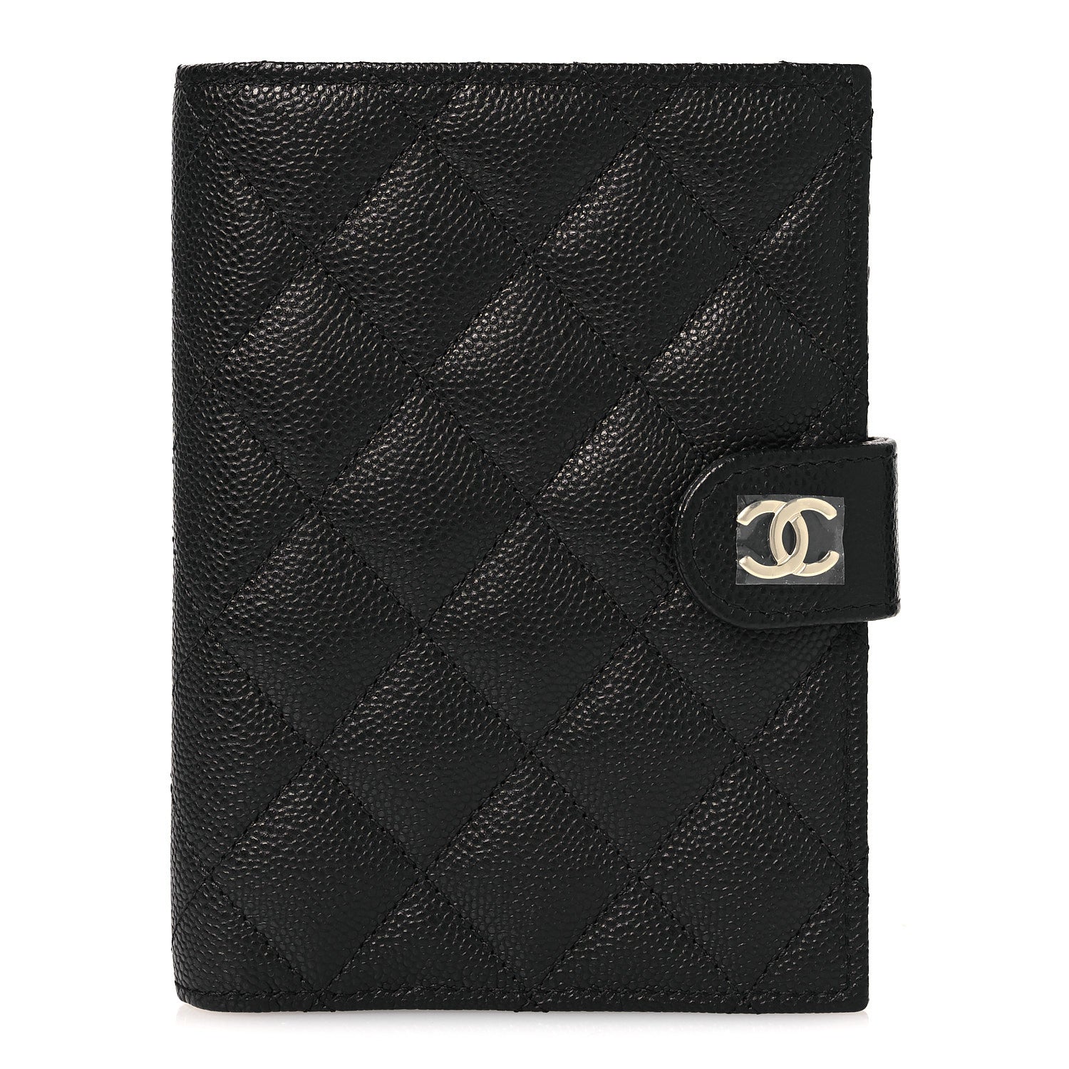 Caviar Quilted Passport Holder Black
