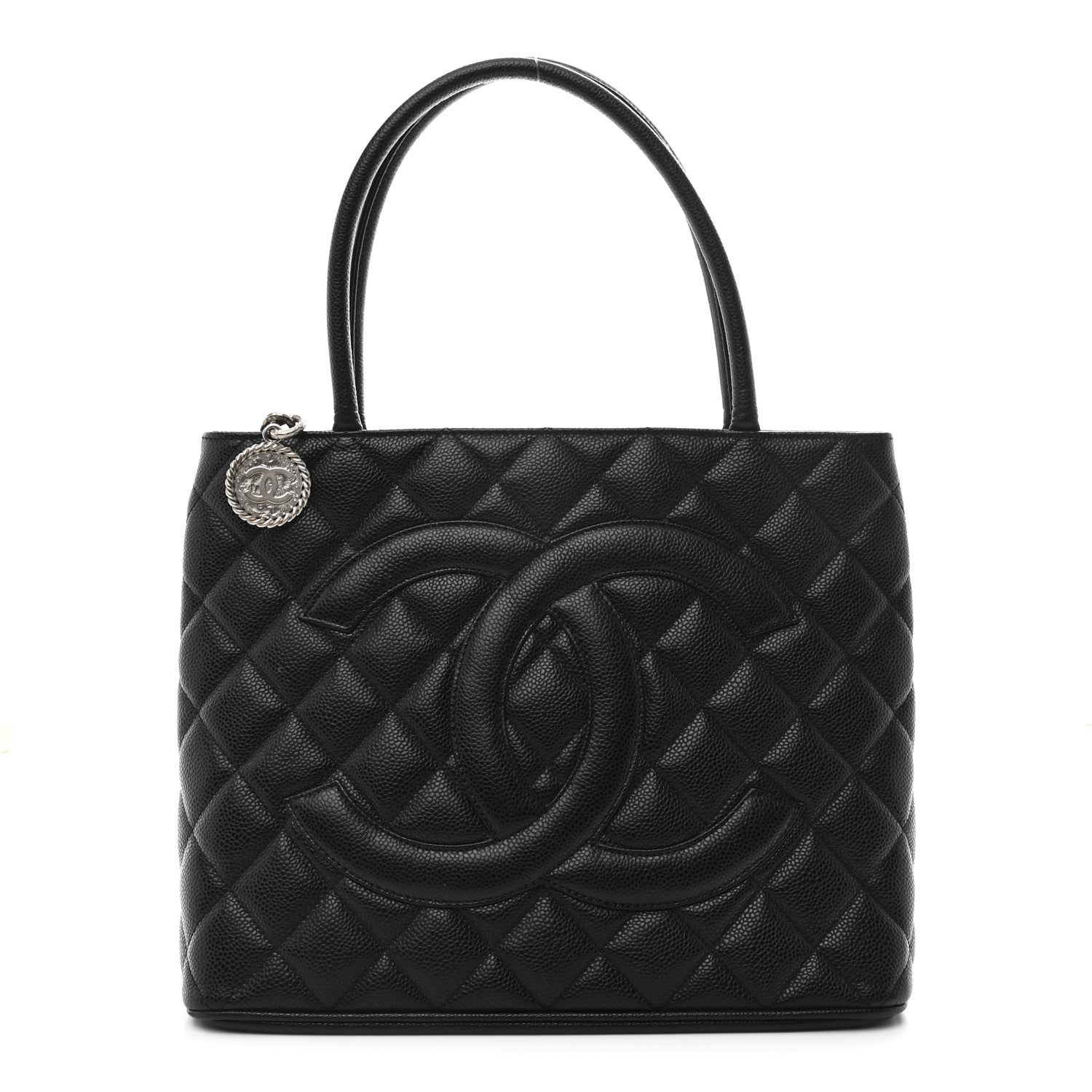 Caviar Quilted Medallion Tote Black