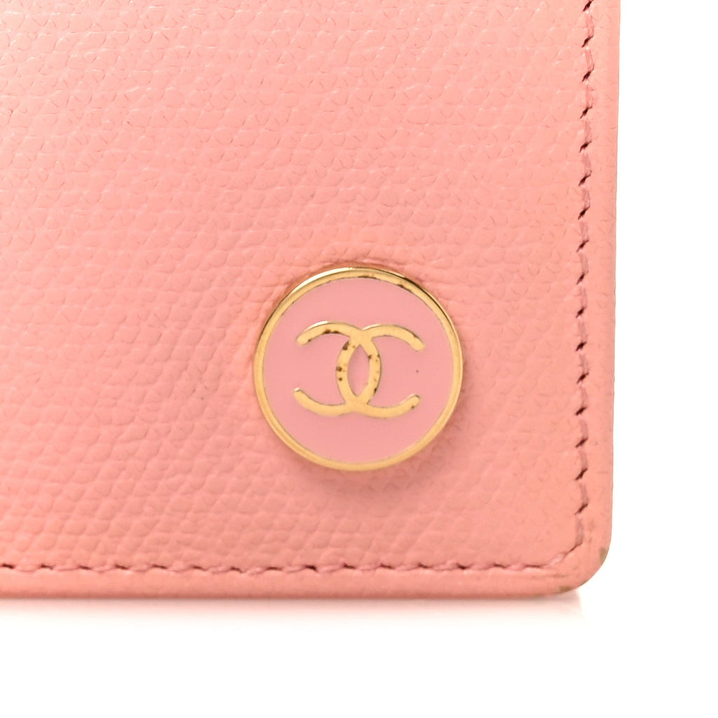Caviar CC Button Bi-Fold Wallet Pink