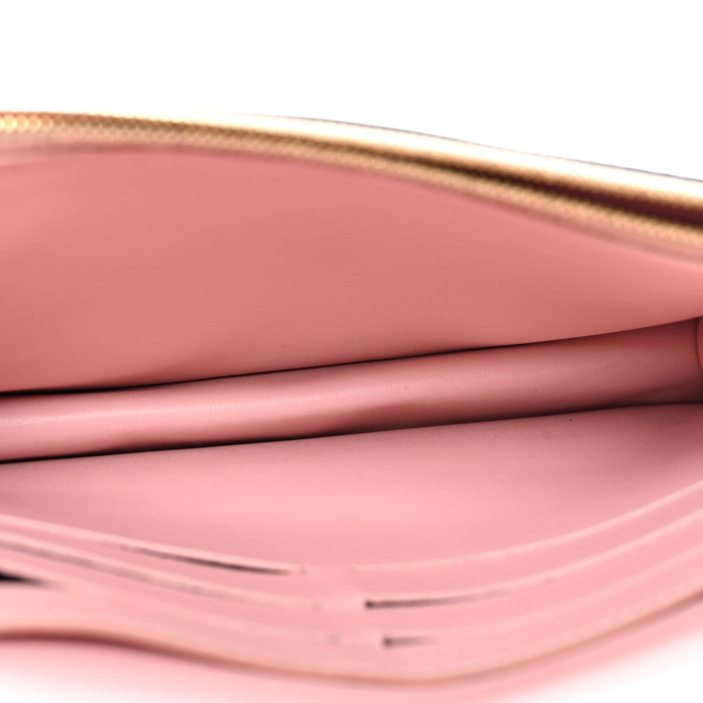Monogram Flore Chain Wallet Rose Ballerine