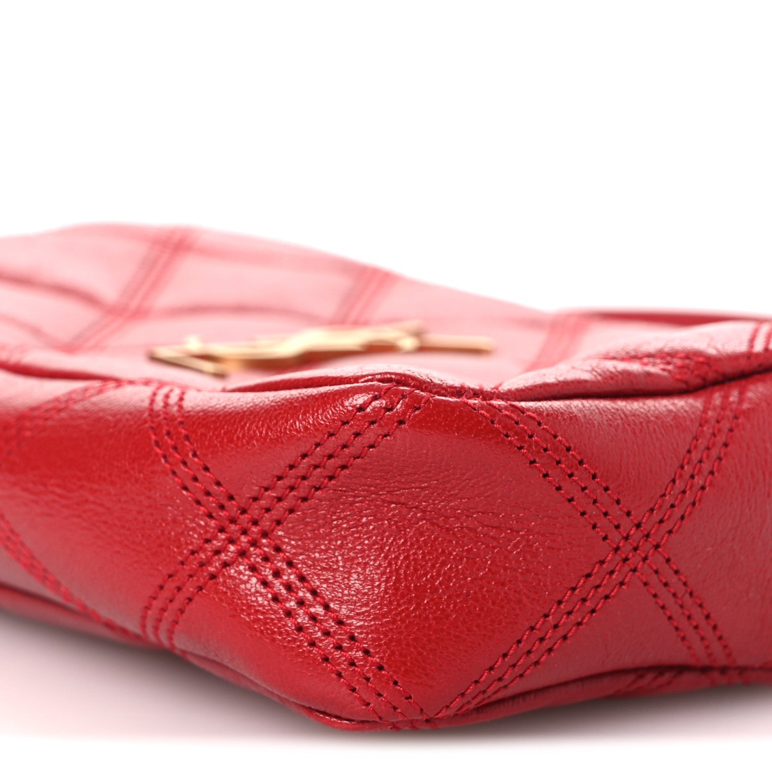 Grained Lambskin Quilted Mini Becky Double Zip Bag Rouge Eros