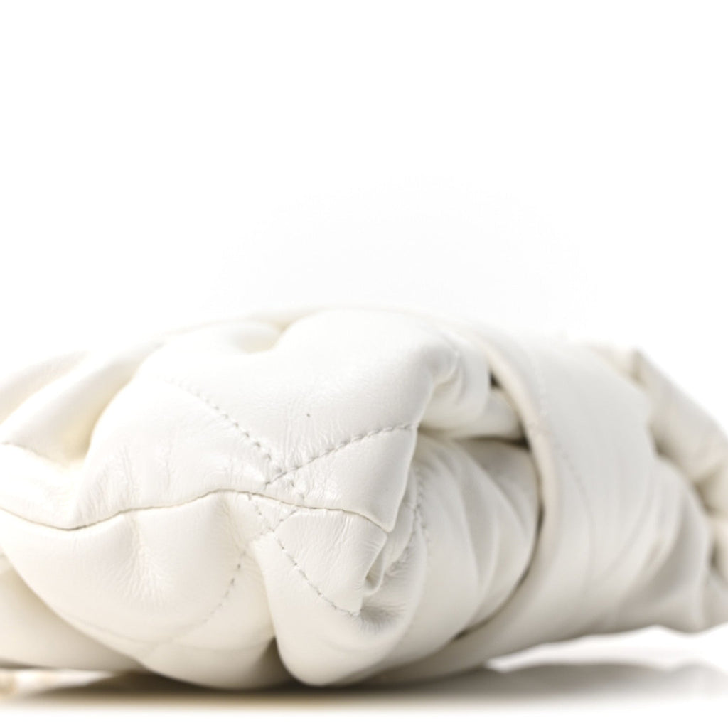 Lambskin Quilted Mini Bow Bag White