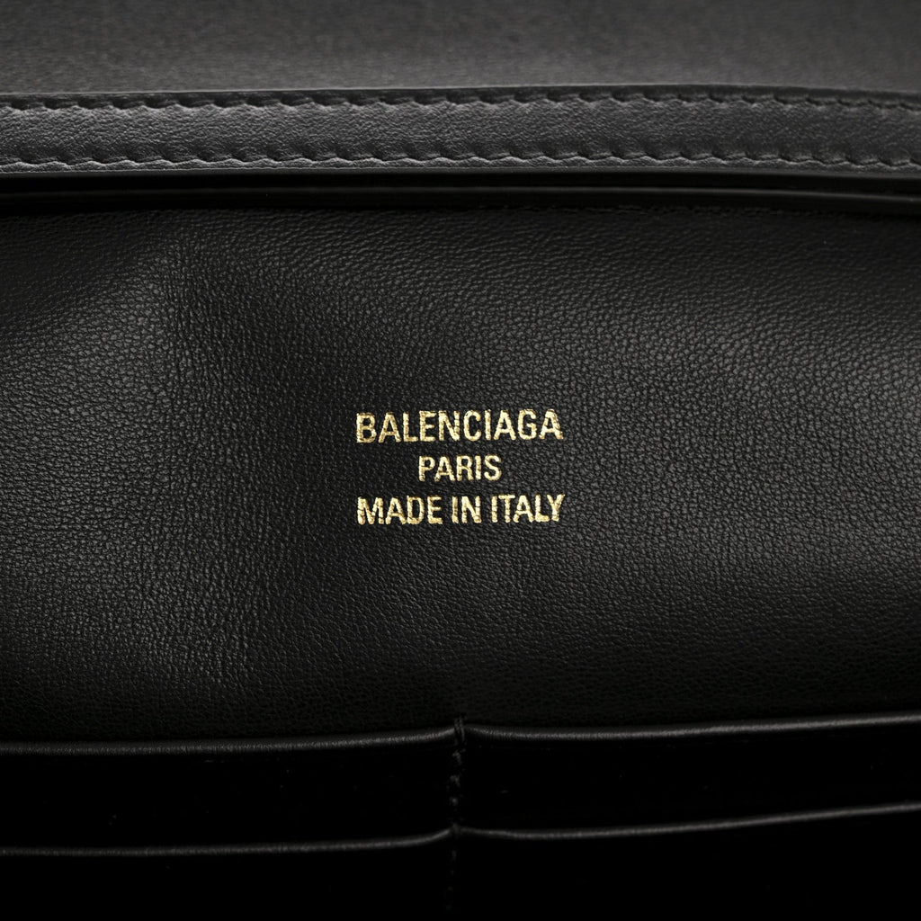 Smooth Calfskin Small Bel Air Clutch On Strap Black