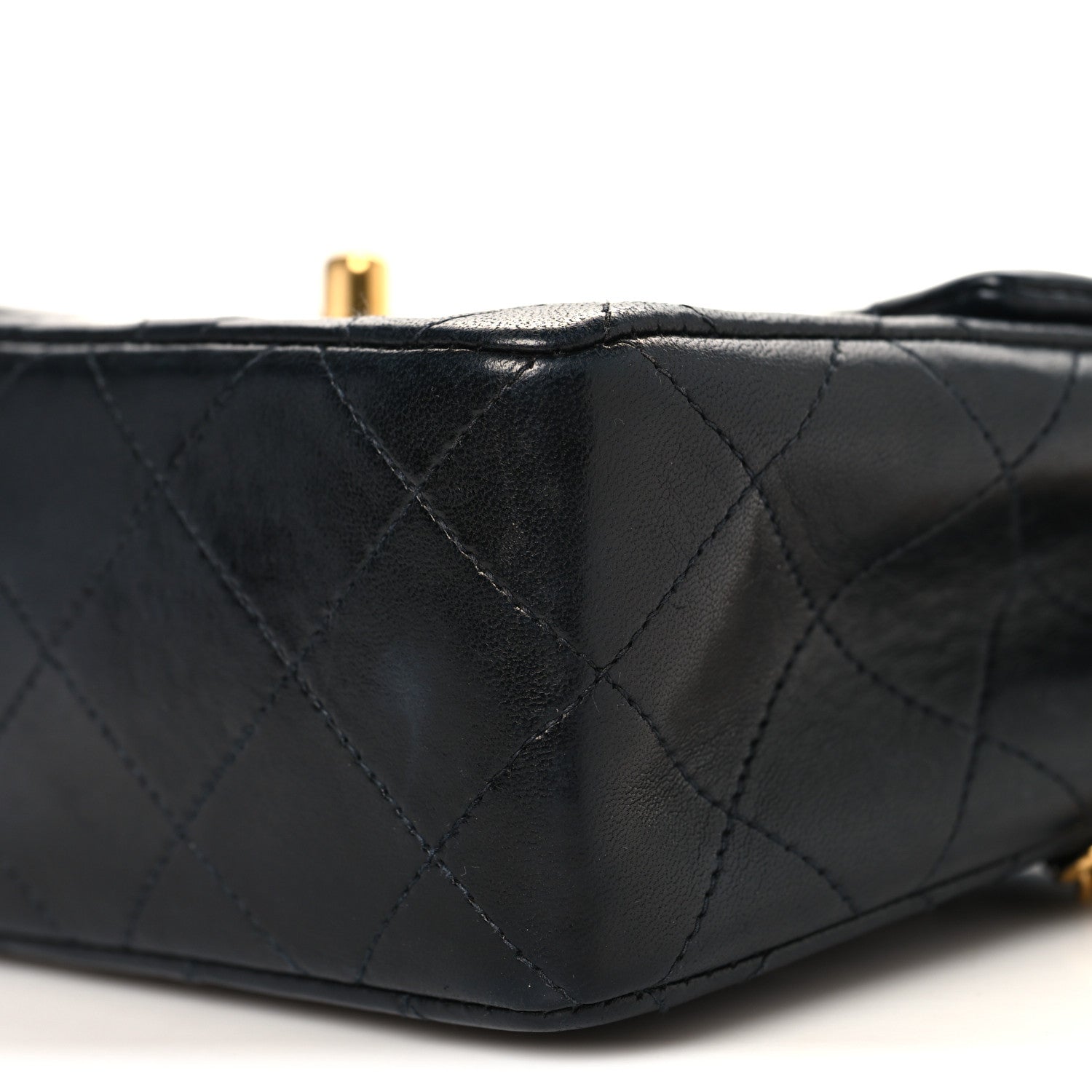 Lambskin Quilted Mini Square Flap Black