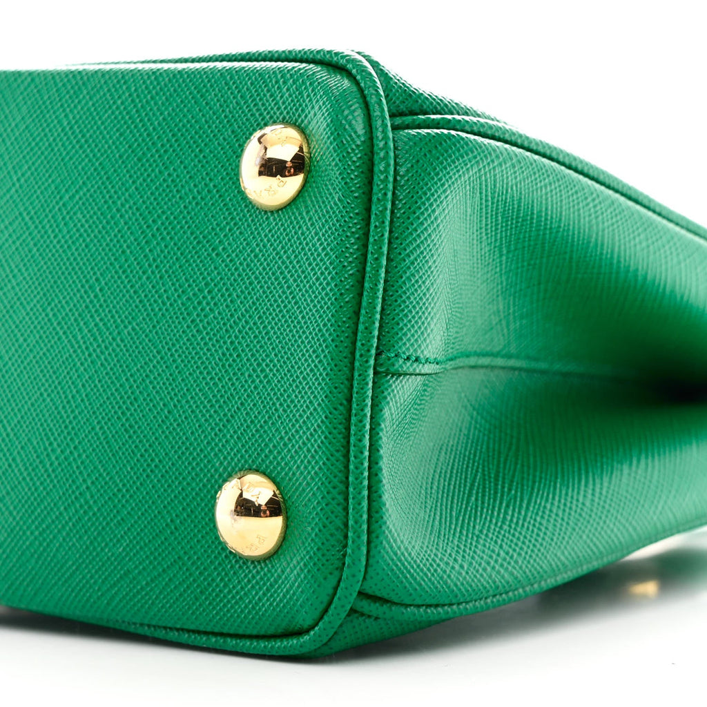 Saffiano Lux Mini Galleria Double Zip Tote Mango