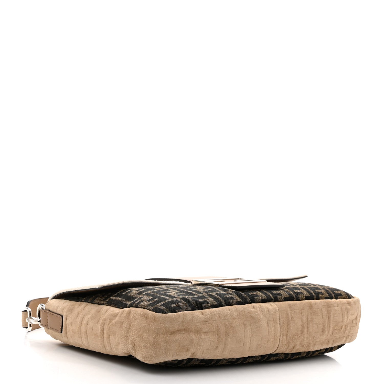 Fabric Jacquard Canvas Vitello Grace Pequin FF 1974 Large Convertible Baguette Tobacco Moro Grezzo Sand