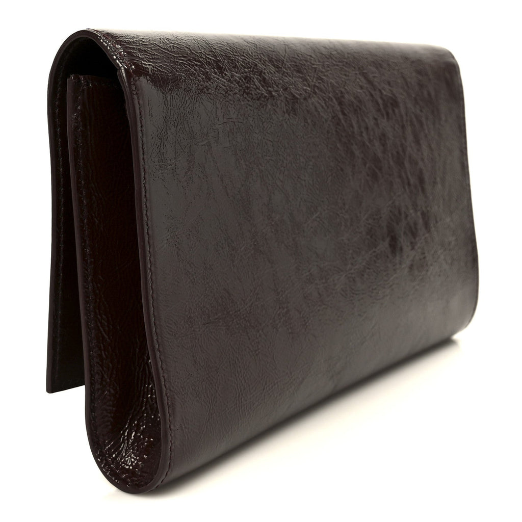 Textured Patent Calfskin Large Belle De Jour Clutch Berry