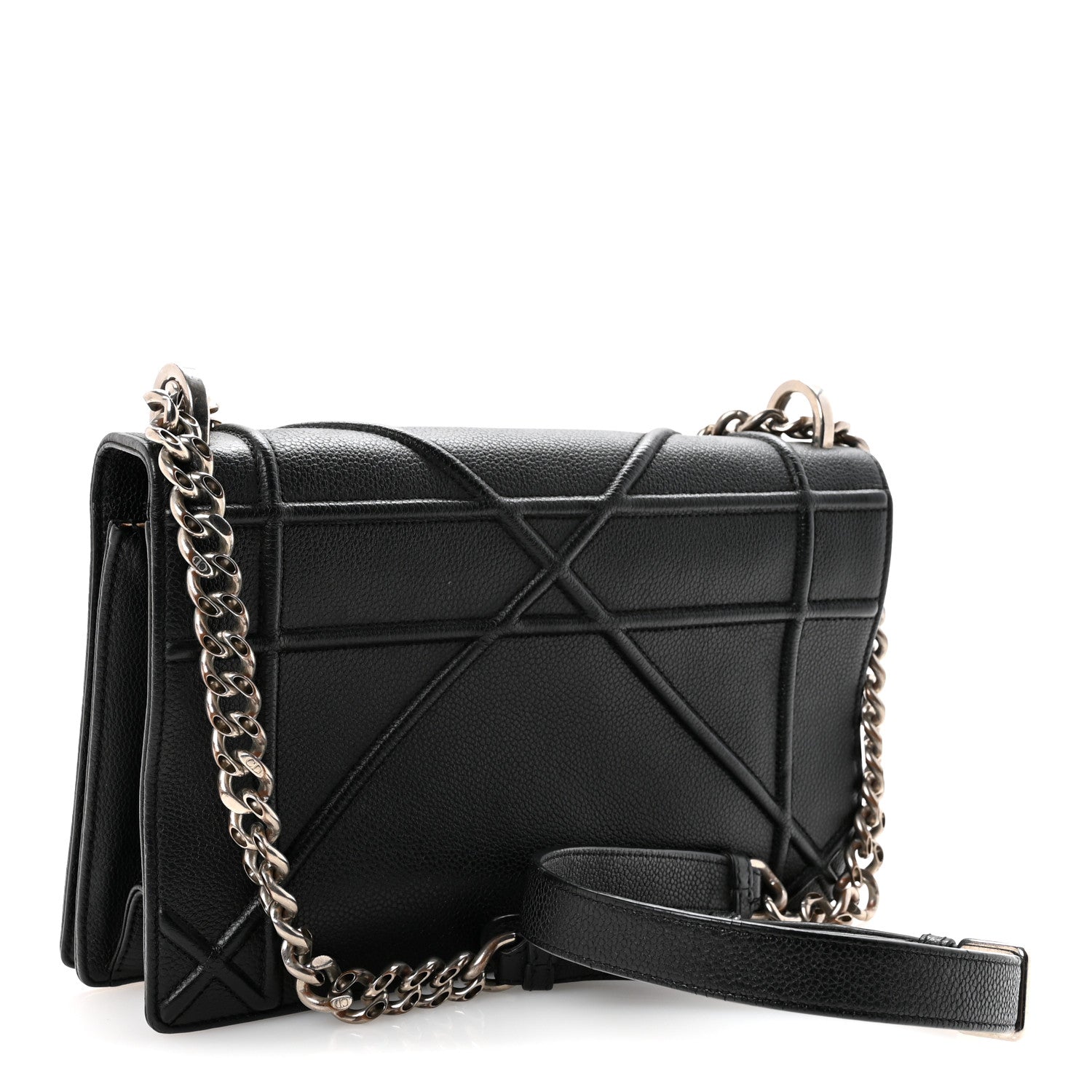 Grained Calfskin Medium Diorama Flap Bag Black