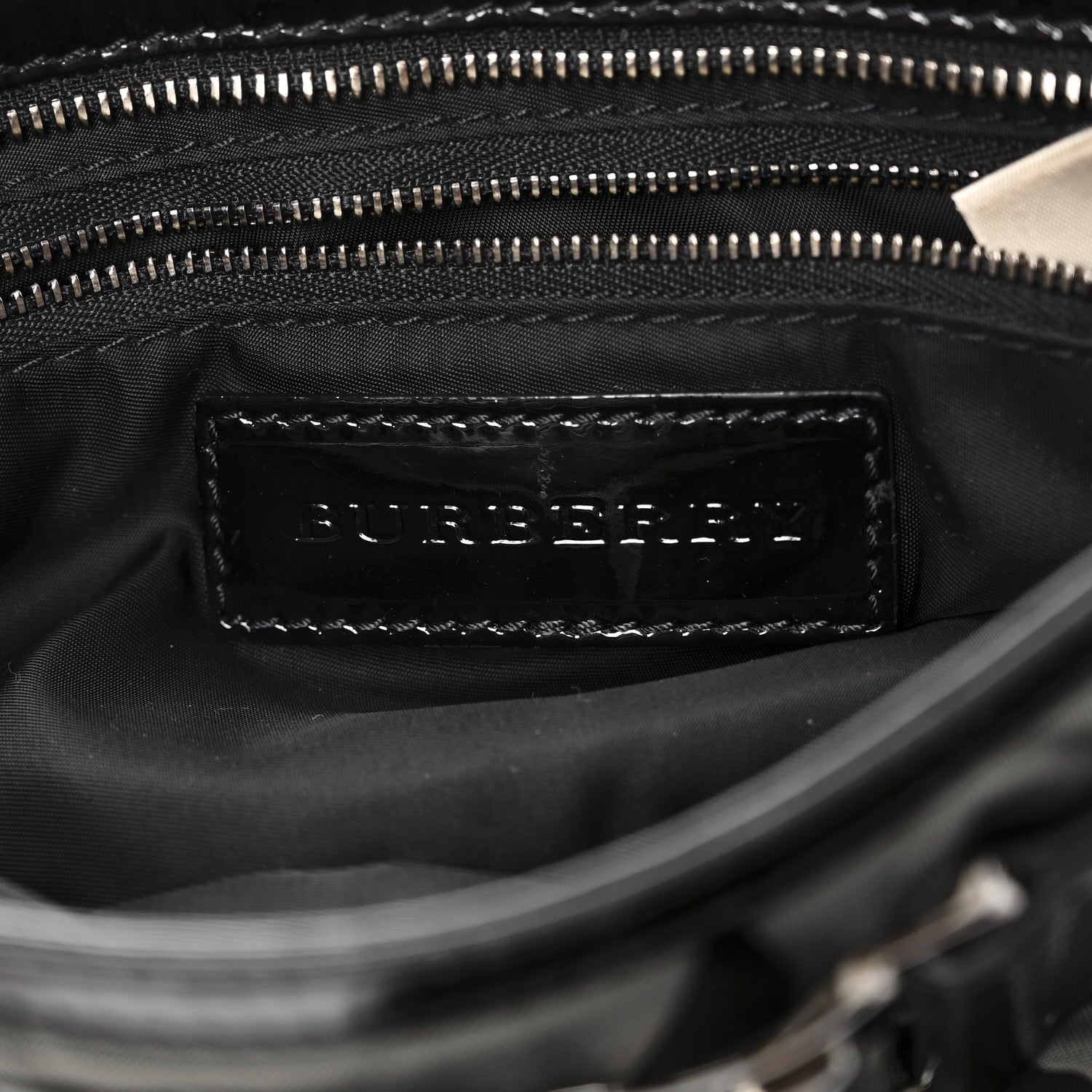 Patent Smoked Check Quilted Small Beaton Black