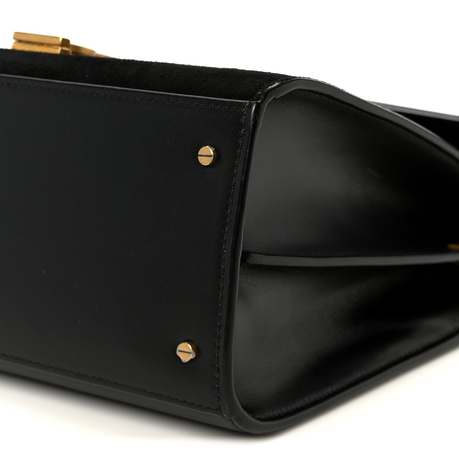 Kid Scamosciato Smooth Calfskin Medium Classic Monogram Cassandra Top Handle Black Rouge Legion