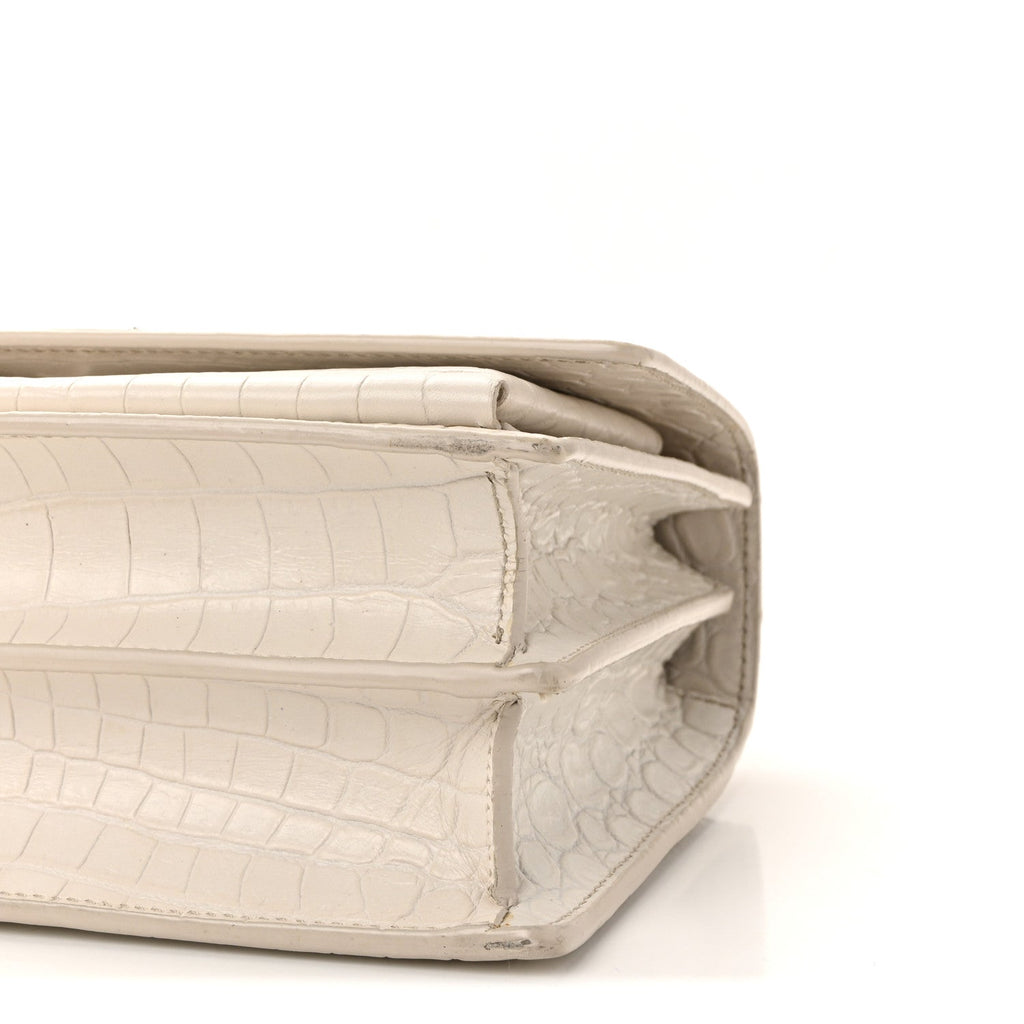 Calfskin Crocodile Embossed Medium Monogram Sunset Blanc Vintage