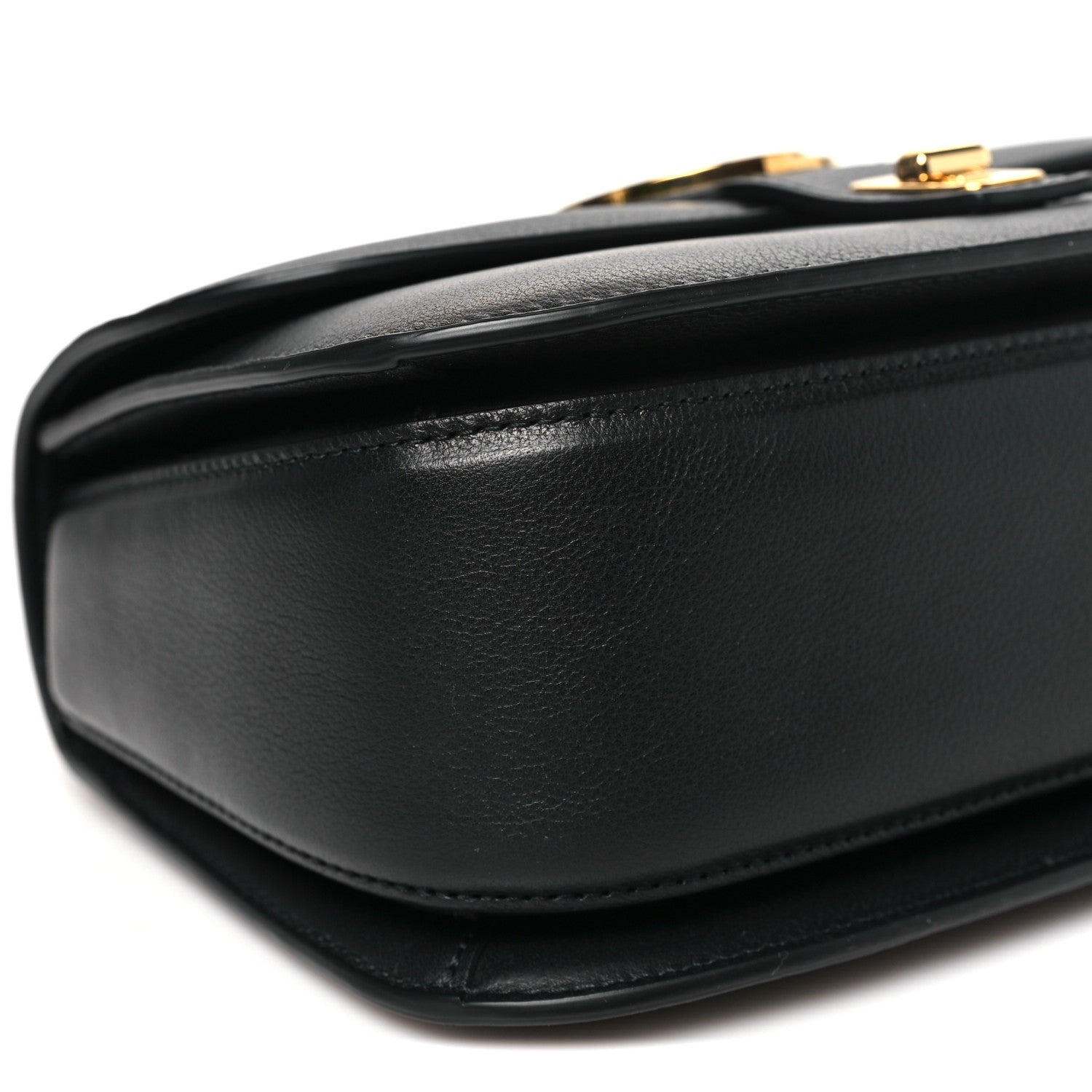 Roxy Calfskin Small Blondie Top Handle Shoulder Flap Bag Black
