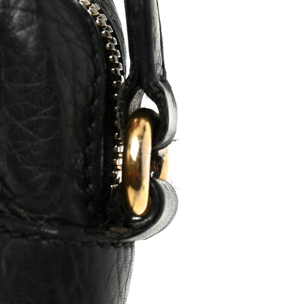 Pebbled Calfskin Small Soho Disco Bag Black