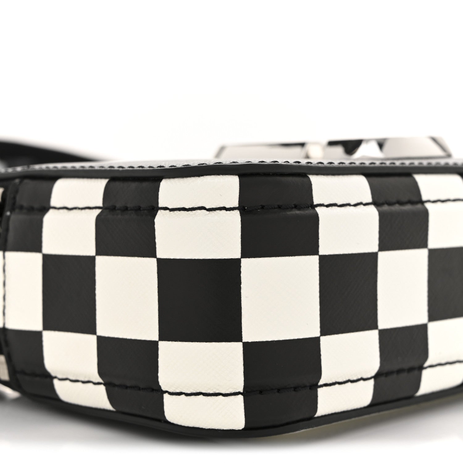 X Bloomingdales 150th Anniversary Saffiano Small Snapshot Camera Bag Black White