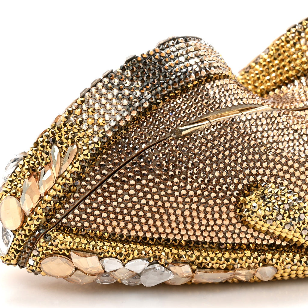 Crystal Sunglass Minaudiere Clutch Gold Silver