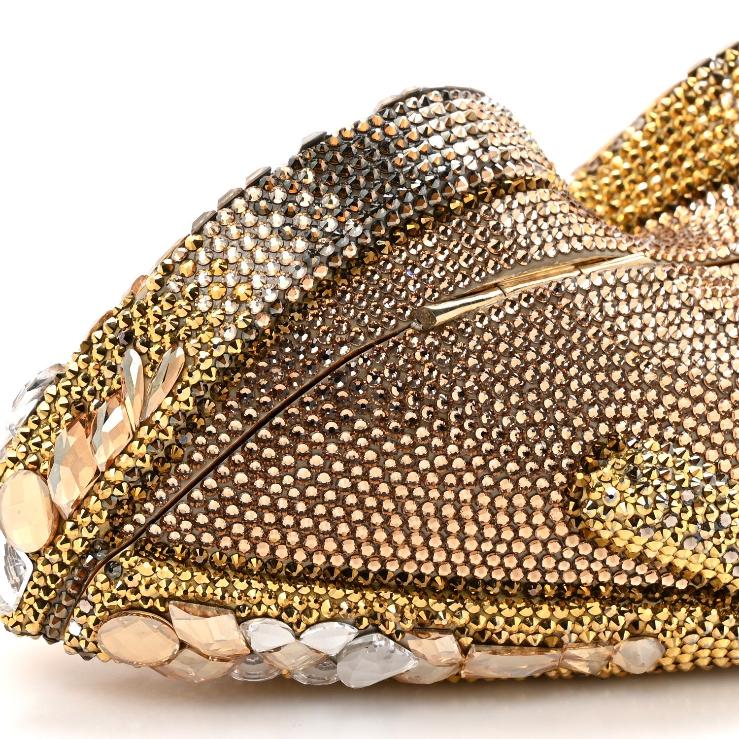 Crystal Sunglass Minaudiere Clutch Gold Silver