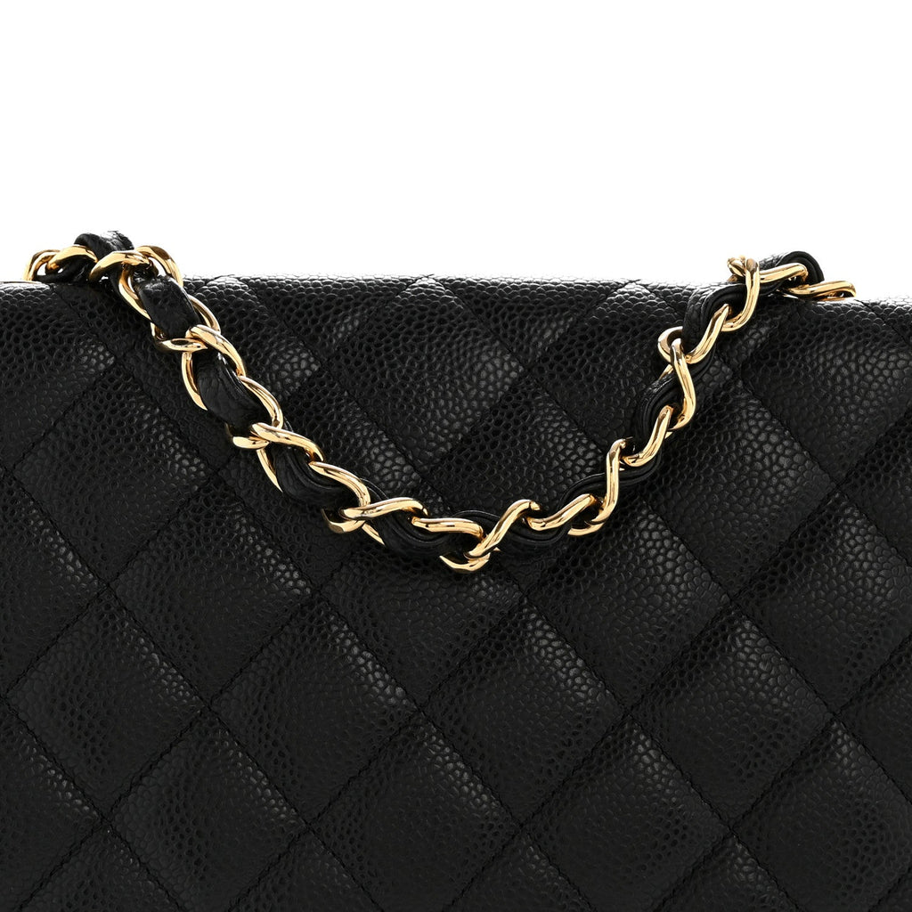 Caviar Quilted Jumbo Single Flap Black