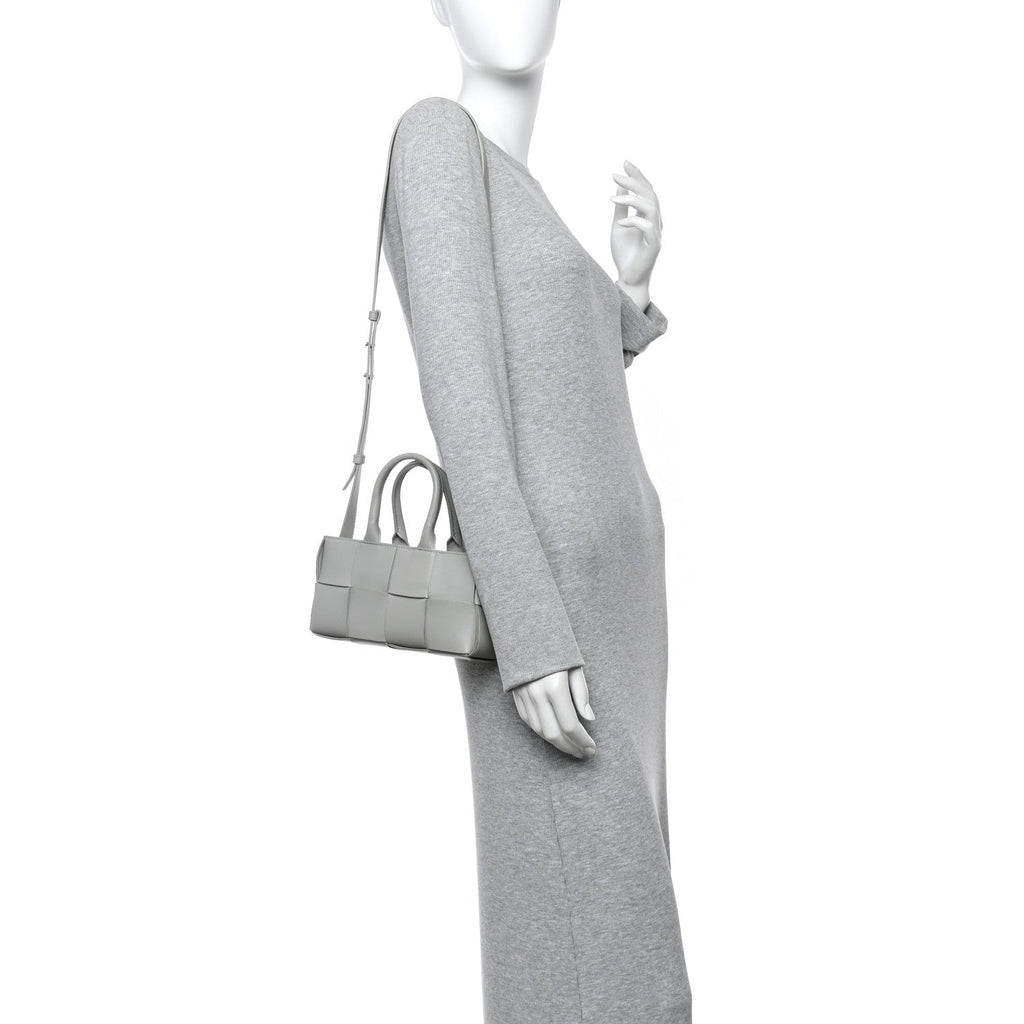 Nappa Maxi Intreccio Mini Arco East West Tote Agate Grey