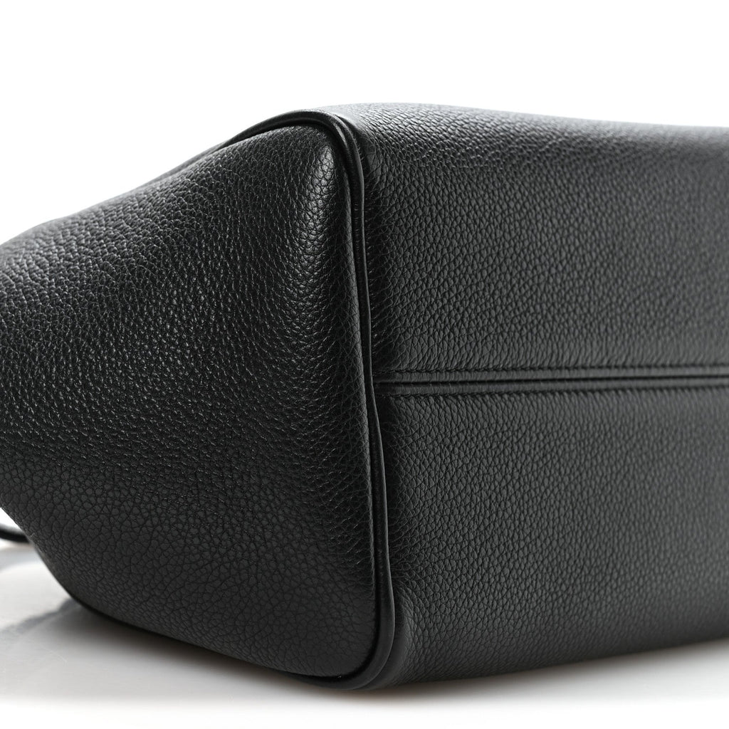 Calfskin Cuir Small Triomphe Cabas Drawstring Black