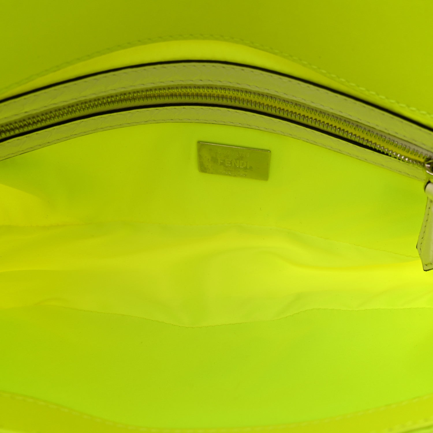 Sequin Paillettes Vitello Elaphe Grace Baguette Yellow Fluo