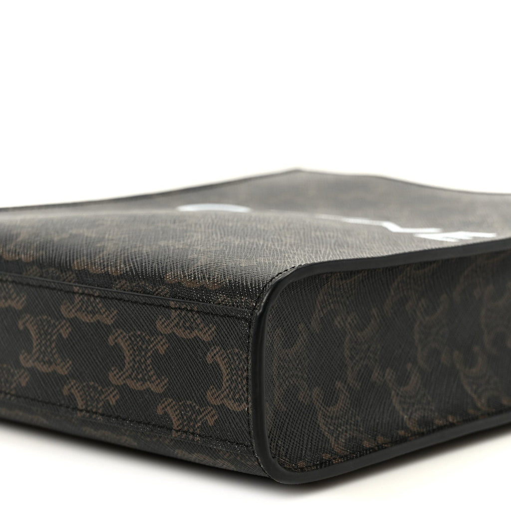 Triomphe Canvas Calfskin Mini Vertical Cabas Tan