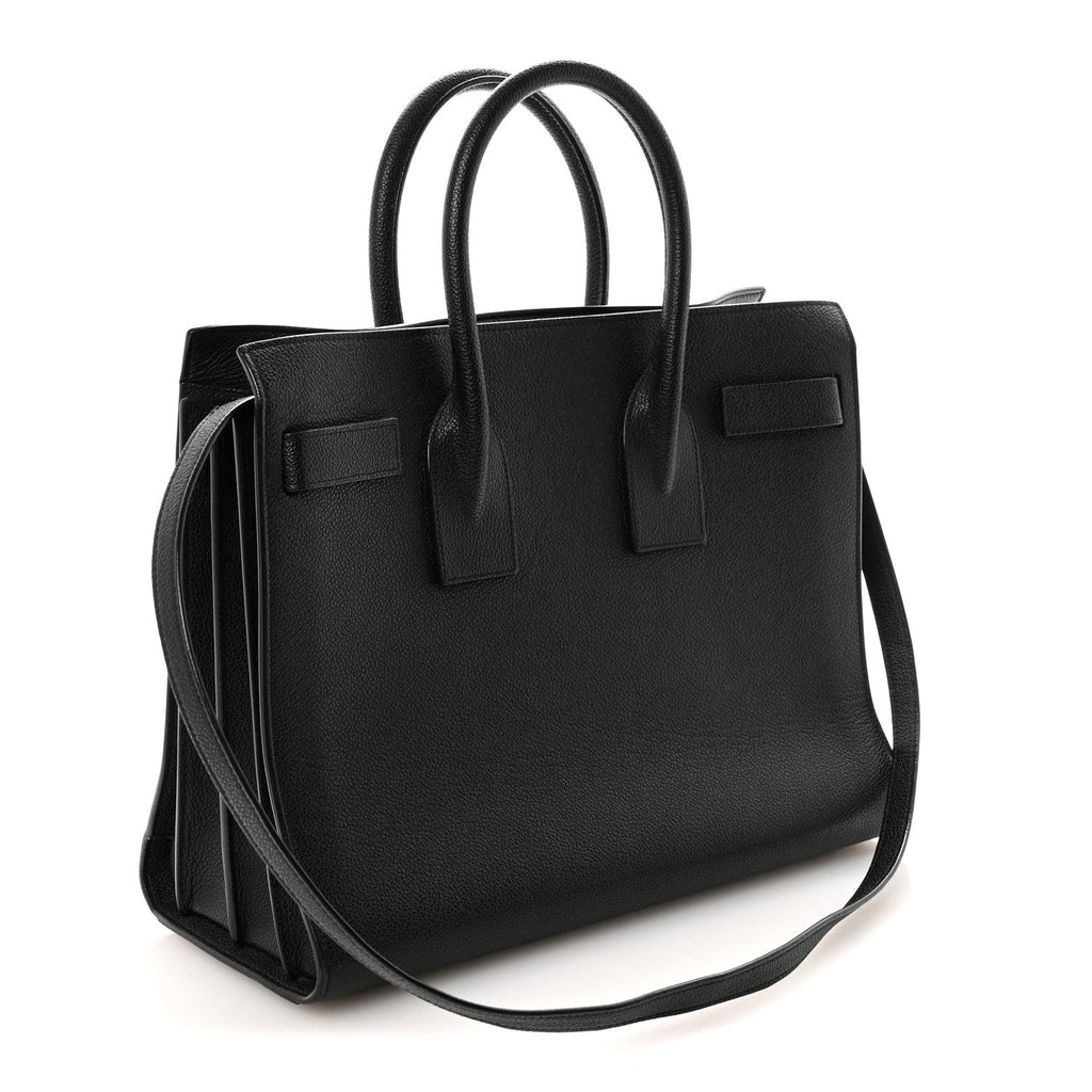 Grained Calfskin Small Sac De Jour Black