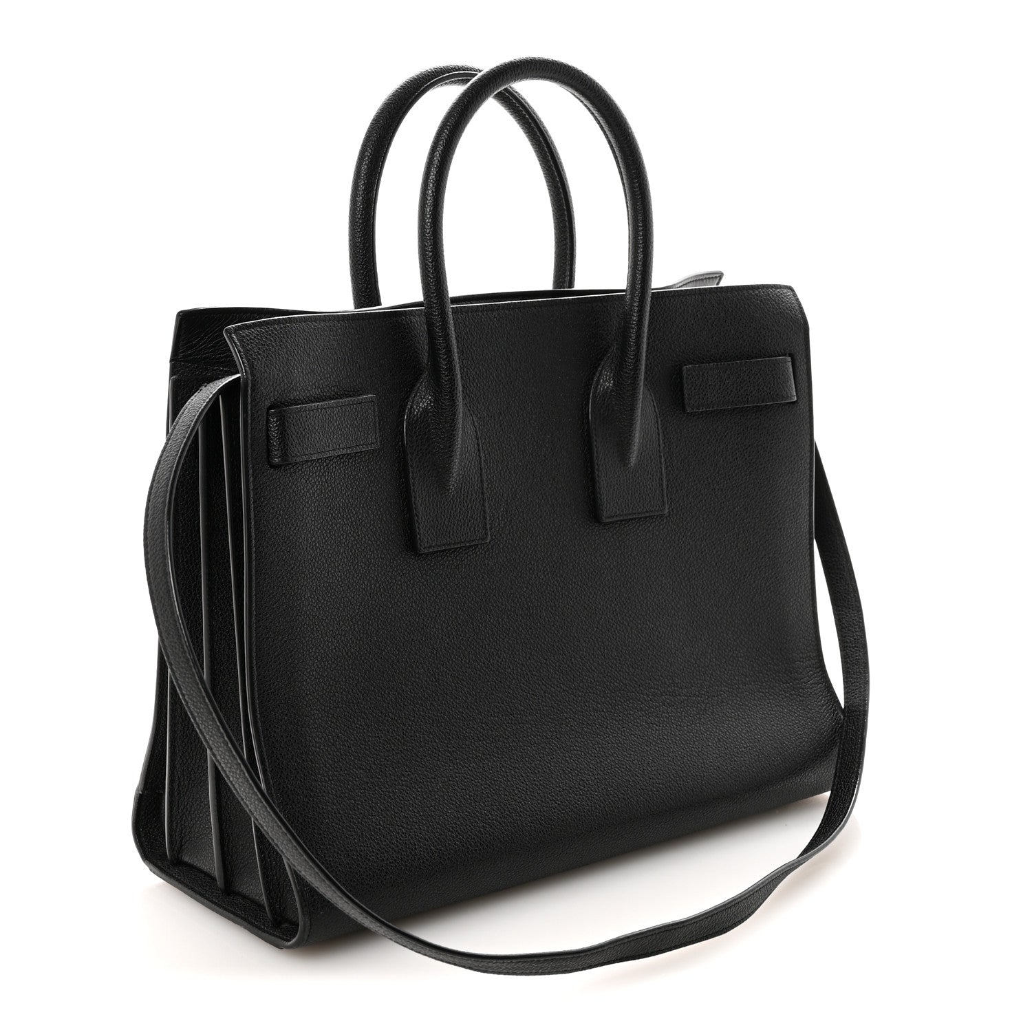 Grained Calfskin Small Sac De Jour Black
