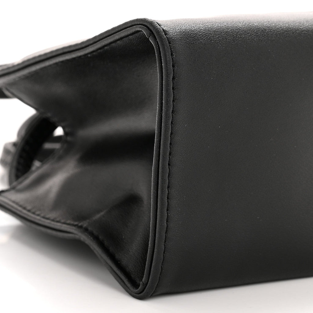 Vegan Leather Small Shopping Bag Black