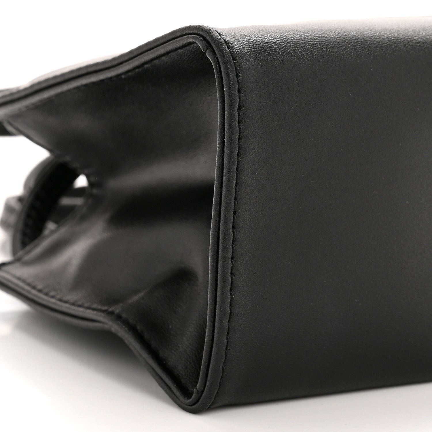 Vegan Leather Small Shopping Bag Black
