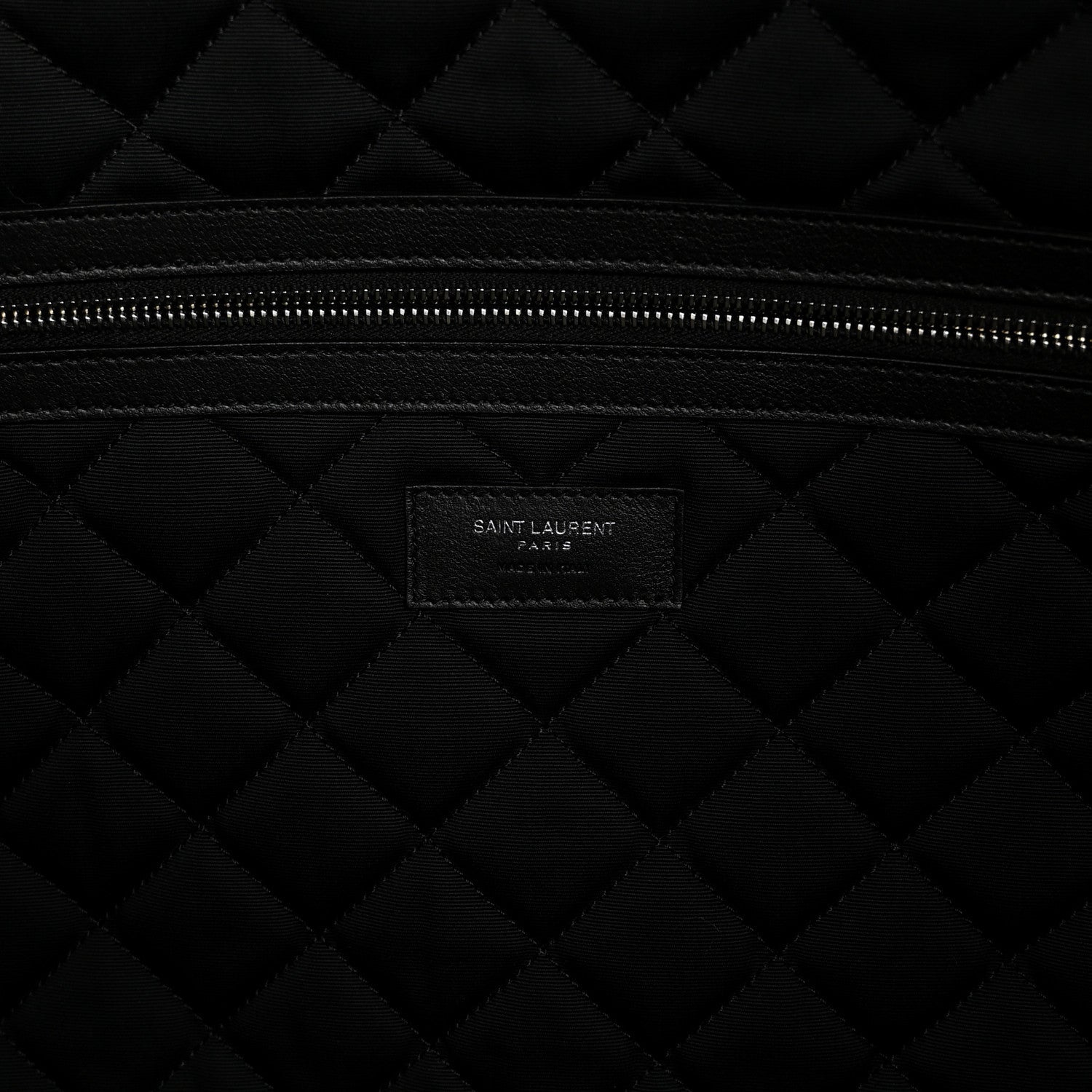 Calfskin Quilted ES Giant Travel Bag Black