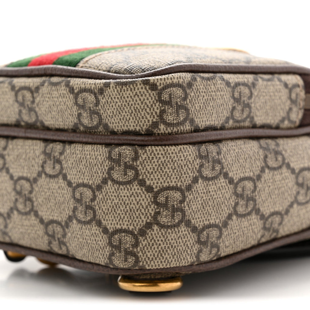 GG Supreme Monogram Web Mini Ophidia Messenger Brown