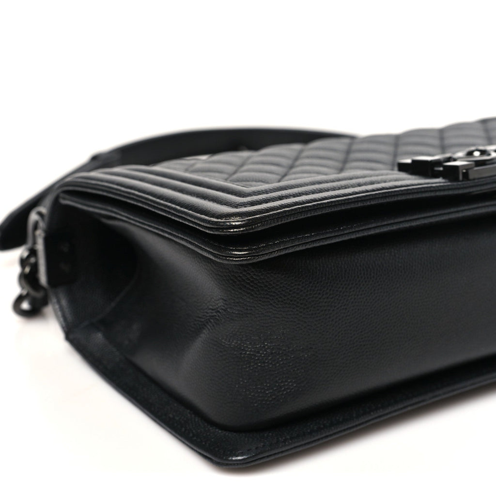 Caviar Quilted Medium Boy Flap So Black