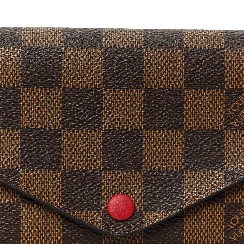 Damier Ebene Josephine Wallet Red
